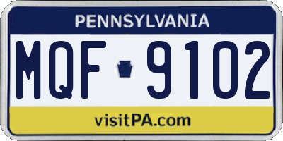 PA license plate MQF9102