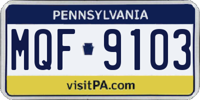 PA license plate MQF9103