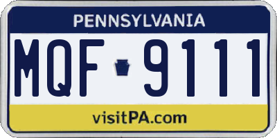 PA license plate MQF9111