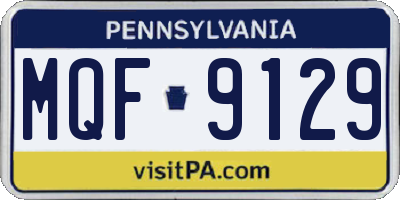 PA license plate MQF9129