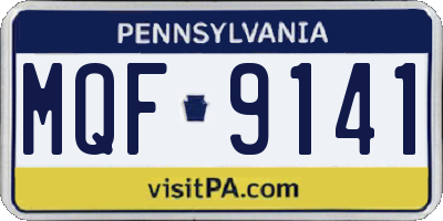 PA license plate MQF9141