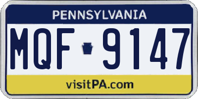 PA license plate MQF9147