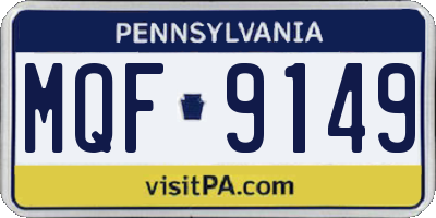 PA license plate MQF9149