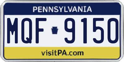 PA license plate MQF9150