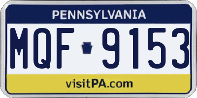 PA license plate MQF9153