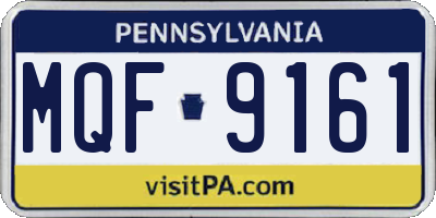 PA license plate MQF9161
