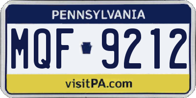 PA license plate MQF9212