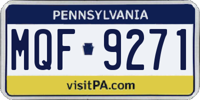 PA license plate MQF9271