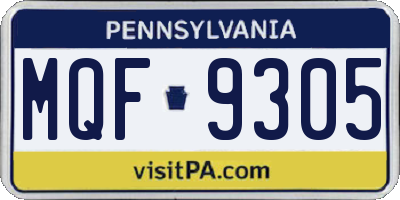 PA license plate MQF9305
