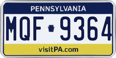 PA license plate MQF9364