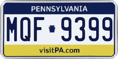 PA license plate MQF9399