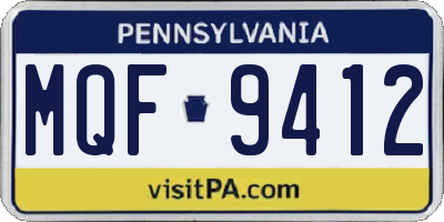 PA license plate MQF9412