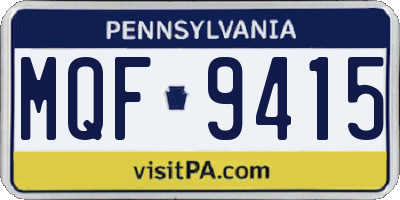 PA license plate MQF9415