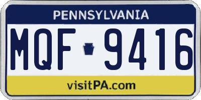 PA license plate MQF9416