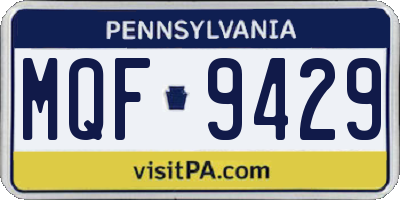 PA license plate MQF9429