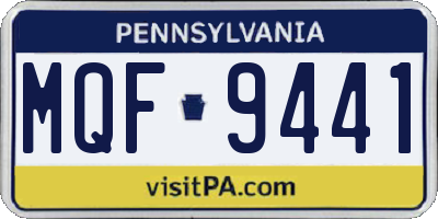 PA license plate MQF9441