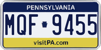 PA license plate MQF9455