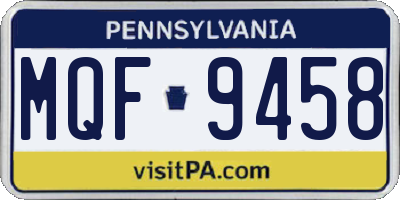 PA license plate MQF9458