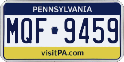 PA license plate MQF9459