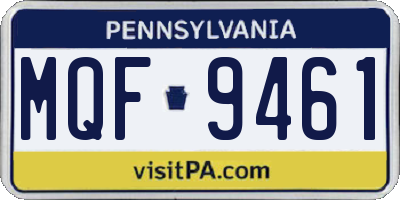 PA license plate MQF9461