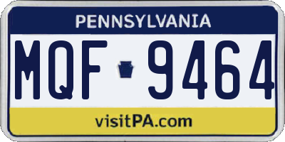 PA license plate MQF9464