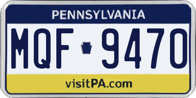 PA license plate MQF9470