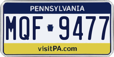 PA license plate MQF9477