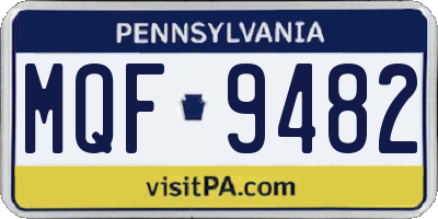 PA license plate MQF9482