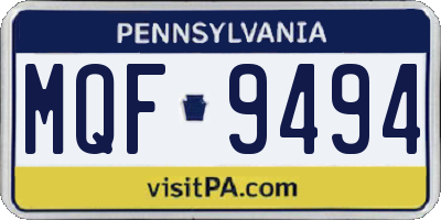 PA license plate MQF9494
