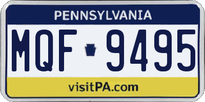 PA license plate MQF9495