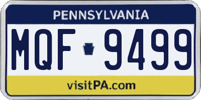 PA license plate MQF9499