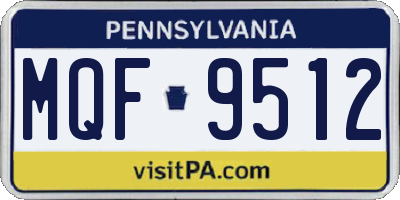 PA license plate MQF9512