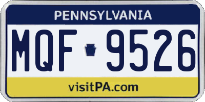 PA license plate MQF9526
