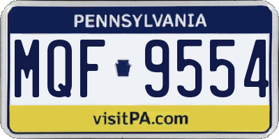PA license plate MQF9554