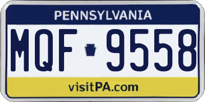 PA license plate MQF9558