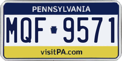 PA license plate MQF9571