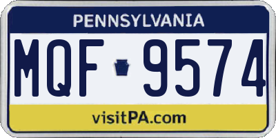 PA license plate MQF9574