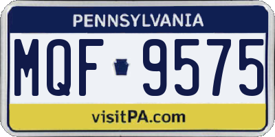 PA license plate MQF9575
