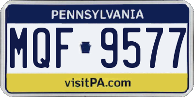 PA license plate MQF9577