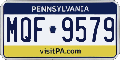 PA license plate MQF9579