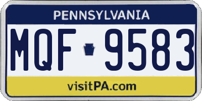 PA license plate MQF9583