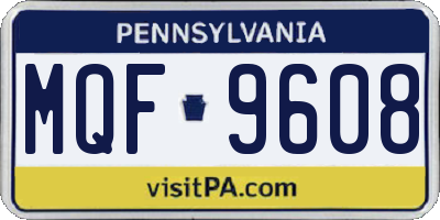 PA license plate MQF9608