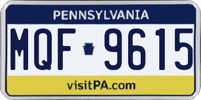 PA license plate MQF9615