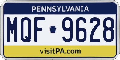 PA license plate MQF9628