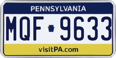 PA license plate MQF9633