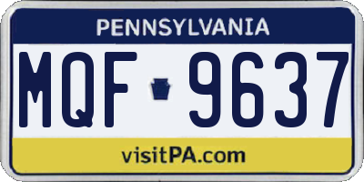 PA license plate MQF9637