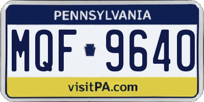 PA license plate MQF9640