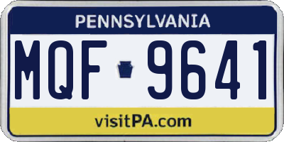 PA license plate MQF9641