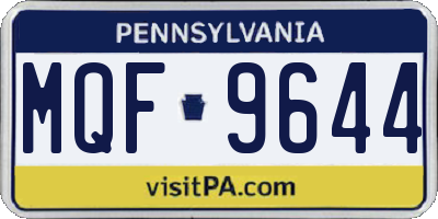 PA license plate MQF9644