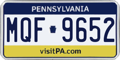 PA license plate MQF9652